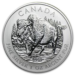 2013 1 oz Silver Canadian Wildlife Series - Wood Bison