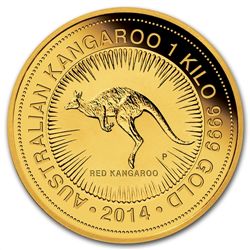 2014 1 Kilo (32.15 oz) Australian Gold Kangaroo