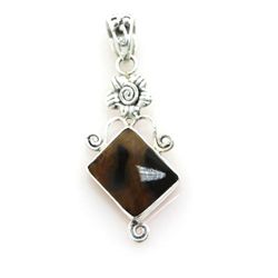 Sterling Silver Pendant w/ Semi Precious Gemstone, 3.8g