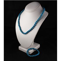 Plain and Simple Turquoise Set Necklace and Bracelet