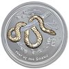Image 1 : 2013 Year of the Snake - 1 oz Gilded Silver (SII) w/Box