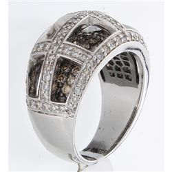 14K White Gold 2.01ctw White & Brown Diamond Ring