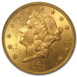 1901 $20 Gold Liberty Double Eagle - MS-63 NGC CAC