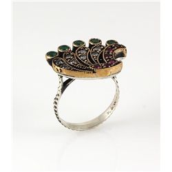 Natural Stone Statement Victorian Design Ring