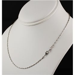 White Gold Plated Bar and Bead Chain Necklace