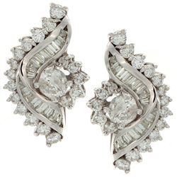 14K White Gold 5.31ctw Diamond Earrings