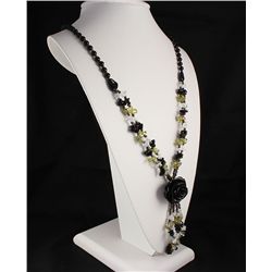 Fashion Jewelry Black Rose Coral Pendant Necklace