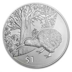 2013 1 oz Silver New Zealand Treasures $1 Kiwi Coin PCG