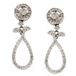 14K White Gold 1.33ctw Diamond Earrings