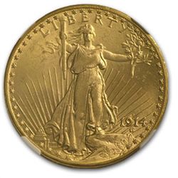 1914-D $20 St. Gaudens Gold Double Eagle - MS-63 NGC