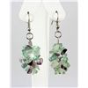 Image 1 : 59.80CTW 2in. PURPLE GREEN CHIPPED STONE HOOK EARRING