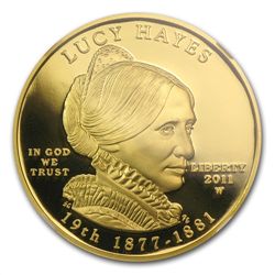 2011-W 1/2 oz Proof Gold Lucy Hayes PF-70 UCAM NGC