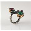 Image 2 : Natural Stone Cocktail Victorian Design Ring