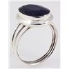 Image 1 : SAPPHIRE CORRUNDUM 25.13CTW BEZEL SILVER RING