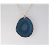 Image 2 : Natural Stone Ocean Blue Agate Big Slice Pendant