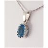 Image 2 : Sterling Silver Prong Set Pendant with Blue Topaz