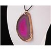 Image 2 : Organic Natural Pink Geode Agate Big Slice Pendant