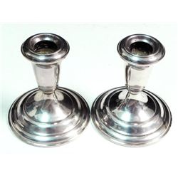 2 Vintage Empire Sterling Silver Candlestick Holders