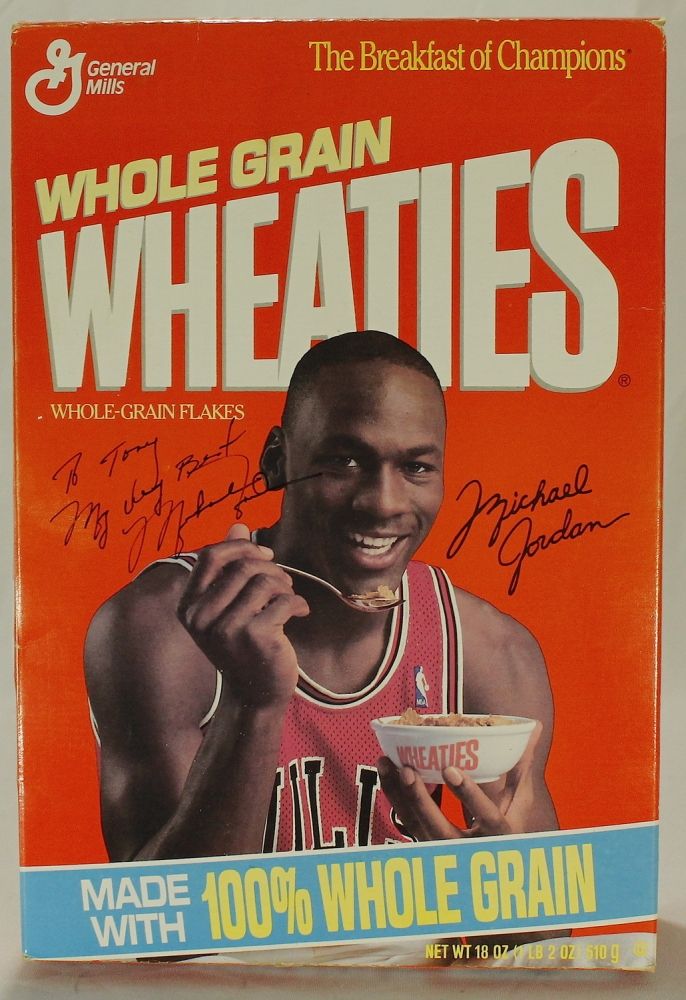 Michael Jordan Signed Bulls Original Wheaties Cereal Box Inscribed "To