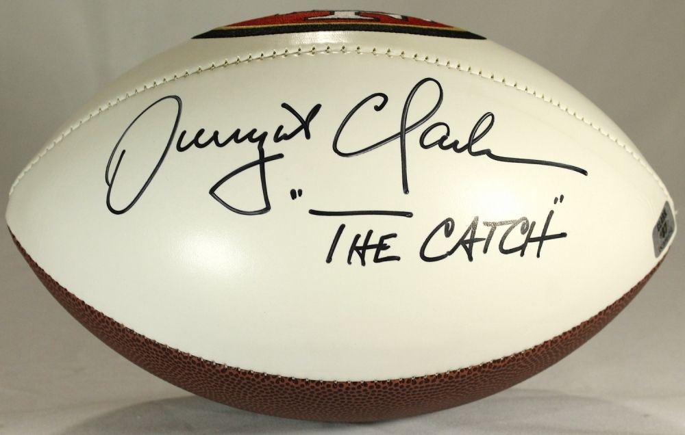 dwight clark autographed football