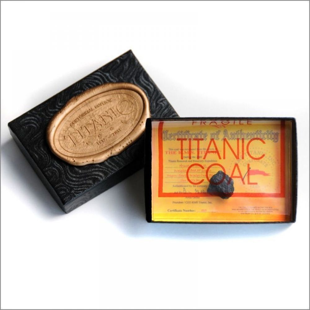 Authentic RMS Titanic Coal From April, 1912 Wreckage in Display Box