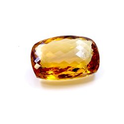 27 ct & up Citrine Cushion Cut Faceted Loose Stone