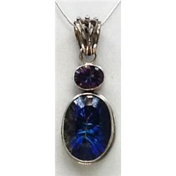 Sterling Silver .925 Mystic Topaz Pendant