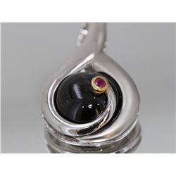 Sterling Silver .925 Cabochon Onyx Pendant