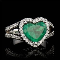 ONE NATURAL EMERALD HEART SHAPE TW:2.15CTS