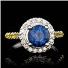 Image 1 : ONE CENTER ROUND CUT NATURAL BLUE SAPPHIRE TW: 2.57CTS