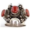 Image 1 : Sterling Silver .925 Red Coral Ring