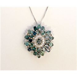 ALEXANDRITE 14.19CT, 14K W/G PENDANT 9.13GRAM / DIAMOND 0.66CT