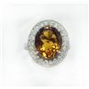 Image 1 : CHAMPAGNE COLOR TOURMALINE OVAL 4.95CT,  5.38GRAM / DIAMOND 0.58CT / TOURMALINE 4.85CT