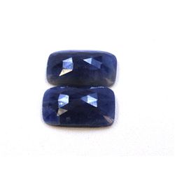 32 ct & up Rose Cut Natural Sapphire Slice Loose Stone (32.36) 2Pcs