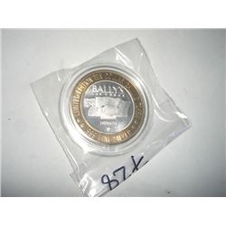 SILVER STRIKE .999 SILVER CASINO $10 *BALLYS-777* LAS VEGAS,NV-COMES IN A HARD DISPLAY CASE!!