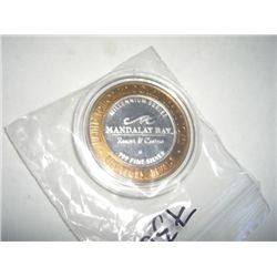 SILVER STRIKE .999 SILVER CASINO $10 *MANDALAY BAY-FISH* LAS VEGAS,NV-COMES IN A HARD DISPLAY CASE!!