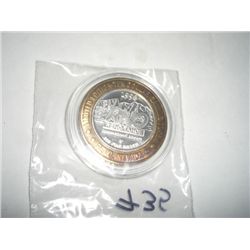 SILVER STRIKE .999 SILVER CASINO $10 RARE *1998 FLY RNO* RENO/TAHOE-COMES IN A HARD DISPLAY CASE!!