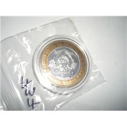 SILVER STRIKE .999 SILVER CASINO $10 RARE *WHISKEY PETES-BONNIE & CLYDE* PRIMM,NV-COMES IN A HARD DI