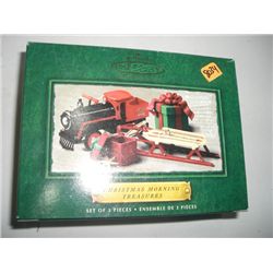 2002 HALLMARK KEEPSAKE ORNAMENT-NEW IN THE BOX SET OF 3 *CHRISTMAS MORNING TREASURES* ORIGINAL PRICE