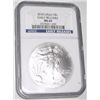 Image 1 : 2010 *EARLY RELEASES* CERTIFIED BY NGC MS-69 SILVER EAGLE SERIAL #3375021-039!! SILVER EAGLE CAME OU