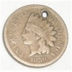 1859 *RARE-1ST YEAR* INDIAN HEAD PENNY-*RARE EARLY 1ST YEAR INDIAN HEAD PENNY-HOLED!! INDIAN HEAD PE