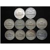 Image 2 : 10 ASSORTED 35% SILVER JEFFERSON WAR NICKELS