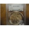 Image 1 : 1923 PEACE SILVER DOLLAR PCGS MS62