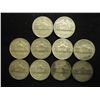 Image 2 : 10 ASSORTED 35% SILVER JEFFERSON WAR NICKELS