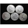 Image 1 : 5 ASSORTED 40% SILVER KENNEDY HALF DOLLARS