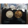 Image 2 : 2-2004 AMERICAN SILVER EAGLES 1 GOLD PLATED