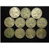 11 ASSORTED 35% SILVER JEFFERSON WAR NICKELS