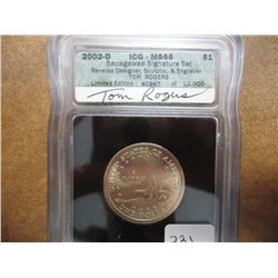 2002-D SACAGAWEA DOLLAR ICG MS66 SIGNATURE SET