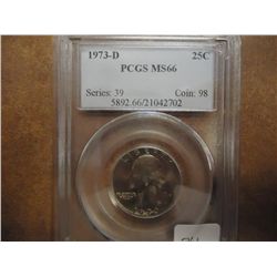 1973-D WASHINGTON QUARTER PCGS MS66