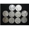 Image 1 : 10 ASSORTED 35% SILVER JEFFERSON WAR NICKELS
